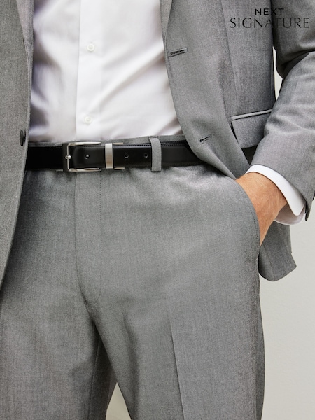 Black/Tan Brown Signature Leather Reversible Belt (804126) | £25