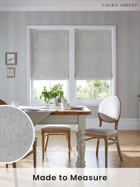 Laura Ashley Grey Whinfell Silver Made to Measure Roman Blind (804516) | £79