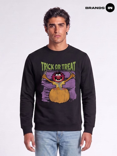 Black - Regular Brands In Disney Muppets Trick Or Treat Halloween Sweatshirt