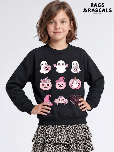 Black - Rags & Rascals Halloween Ghostly Bunch Sweatshirt