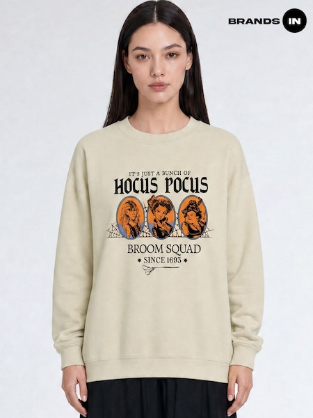 Natural - Brands In Disney Hocus Pocus Broom Squad Halloween Sweatshirt