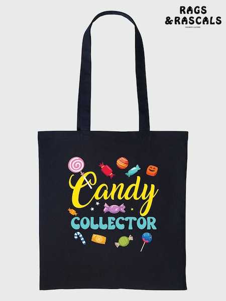 Black - Rags & Rascals Halloween Candy Collector Tote Bag