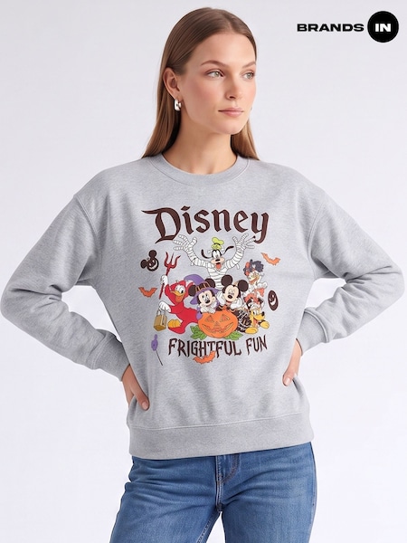 Grey - Brands In Disney Mickey Mouse Frightful Fun Halloween Sweatshirt