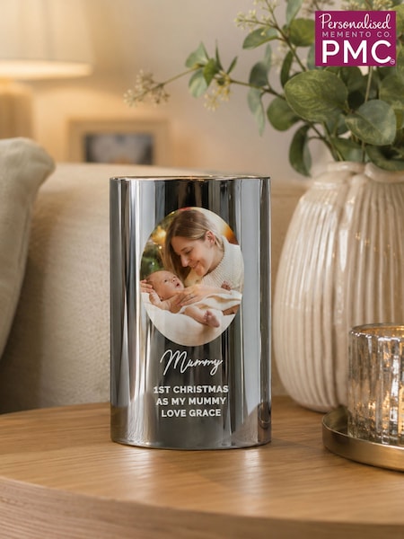 Personalised Photo Upload Smoked Glass Led Candle By Pmc