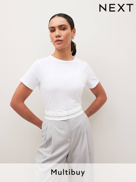 White The Everyday Crew Neck Cotton Rich Short Sleeve T-Shirt (806530) | £5