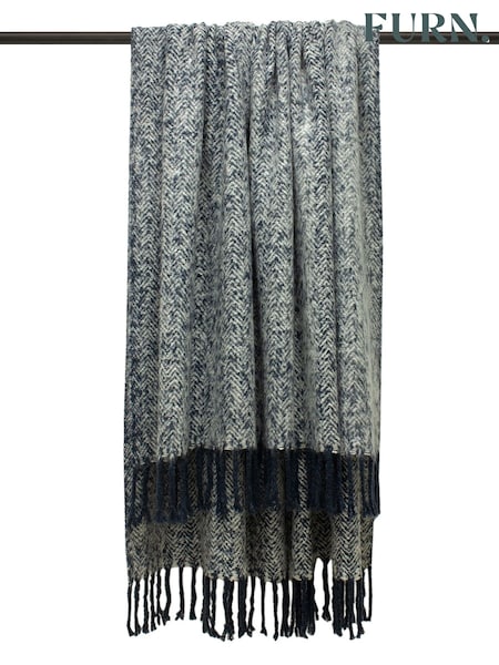 furn. Blue Weaver Throw (806982) | £36