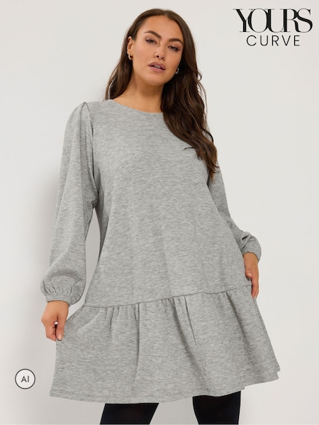 Grey - Yours Curve Drop Waist Dress