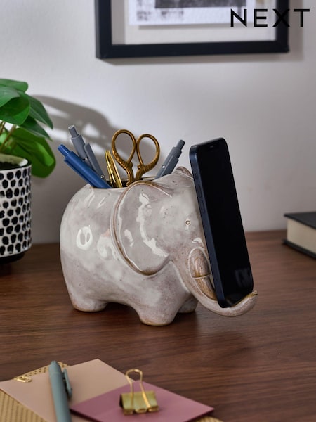 Grey Ceramic Elephant Phone Holder (807484) | £14