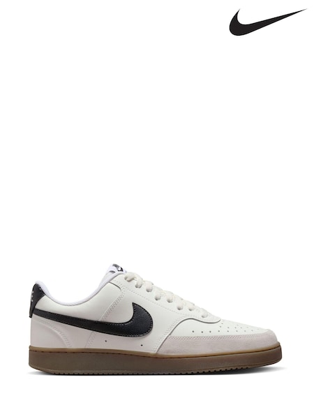 Nike Brown/White Court Vision Low Trainers (808021) | £75
