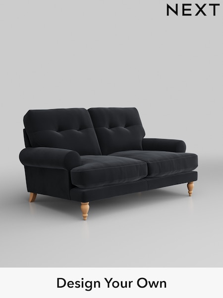 Plush Velvet Easy Clean/Charcoal Grey Erin Buttoned Back Deep Sit (808508) | £1,175