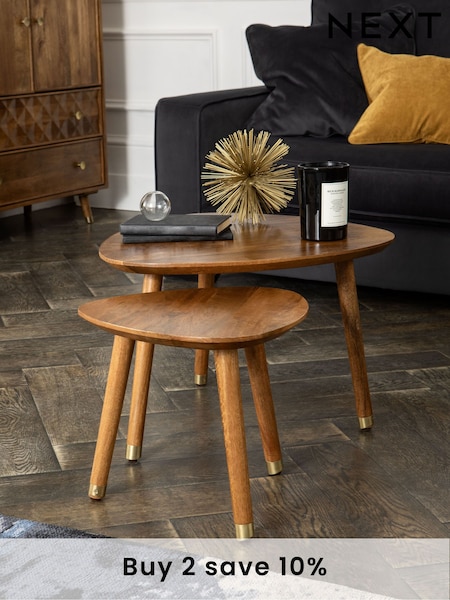 Dark Lloyd Mango Wood Nest of 2 Coffee Table (808600) | £265