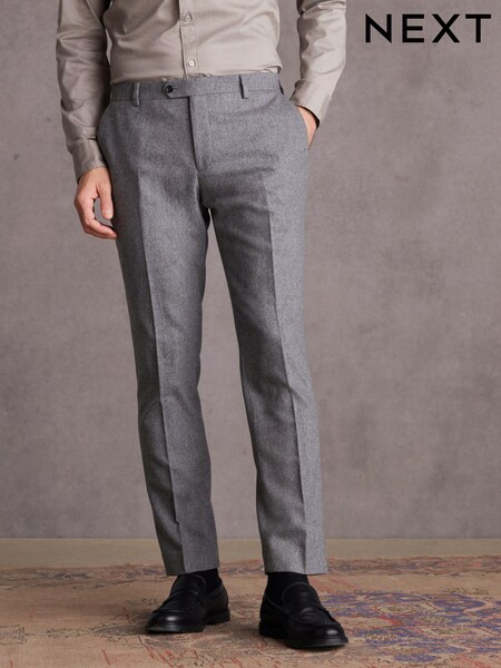 Grey Slim Signature Italian Fabric Suit Trousers (808758) | £30