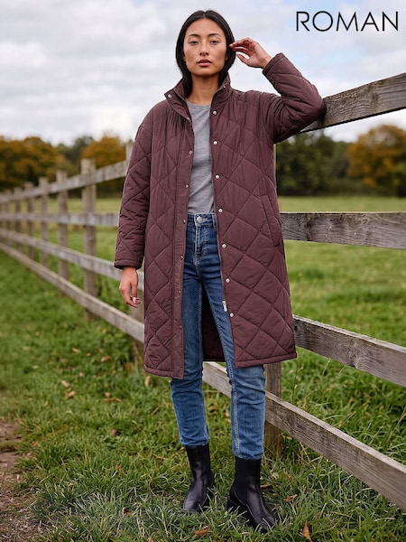 Red - Roman Petite Oversized Puffer Coat