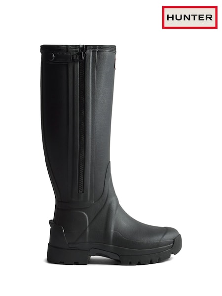 Black - Regular Hunter Balmoral Tall Zip Up Wellington Boots