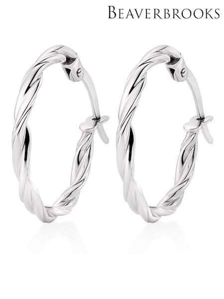 Beaverbrooks 9ct Twist Hoop Earrings (809586) | £195