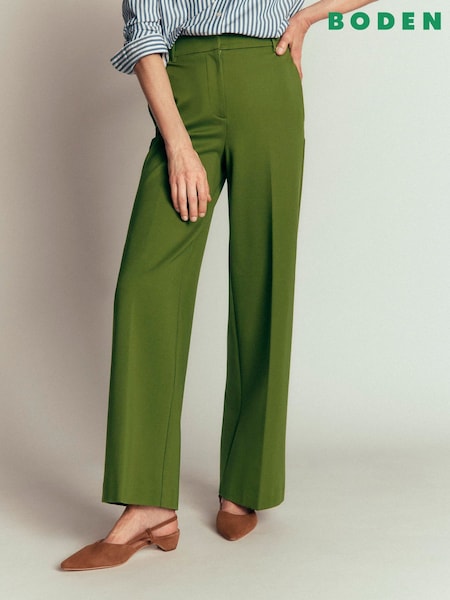 Green - Boden Belgravia Ponte Trousers