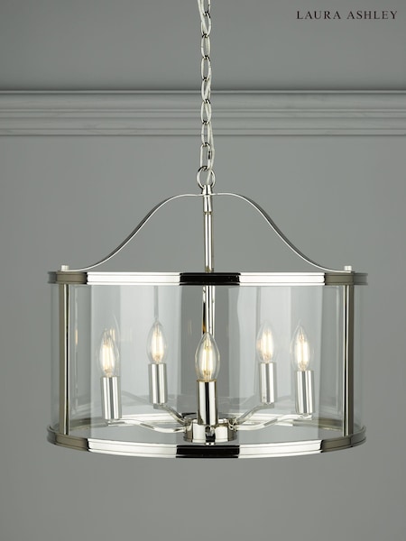 Laura Ashley Chrome Harrington Pendant 5 Light Ceiling Light (811650) | £325