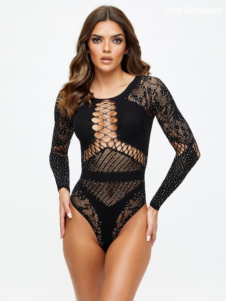 Ann Summers Black Paisley Diamanté Body (812567) | £22
