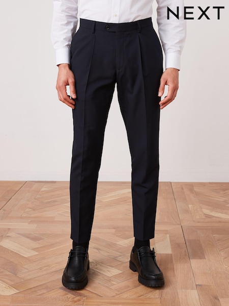 Navy Blue Slim Fit Suit Trousers (812976) | £35