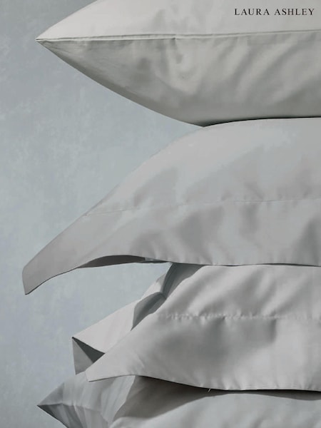 Laura Ashley Set of 2 Steel 200 Thread Count 100% Cotton Pillowcases (813582) | £14 - £18