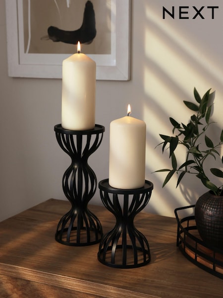 Black Wire Pillar Candle Holder (813806) | £10 - £14