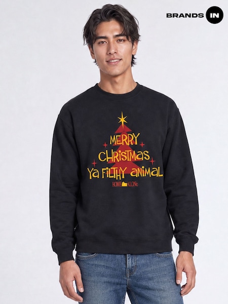 Black - Regular Brands In Disney Home Alone Filthy Animal Christmas Sweatshirt