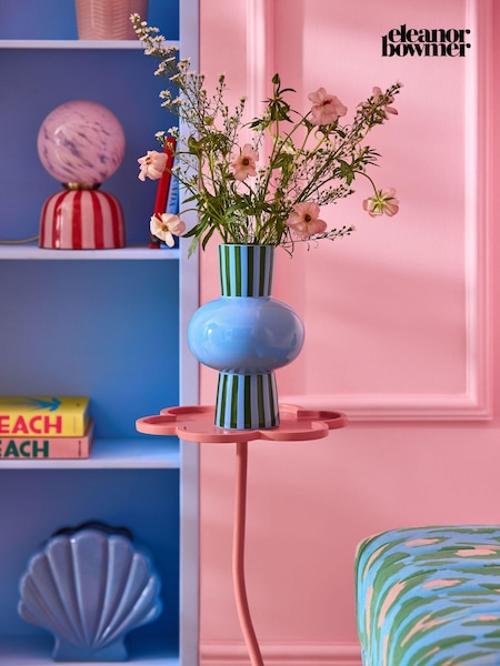 Eleanor Bowmer Blue/Green Stripe Vase (814648) | £30