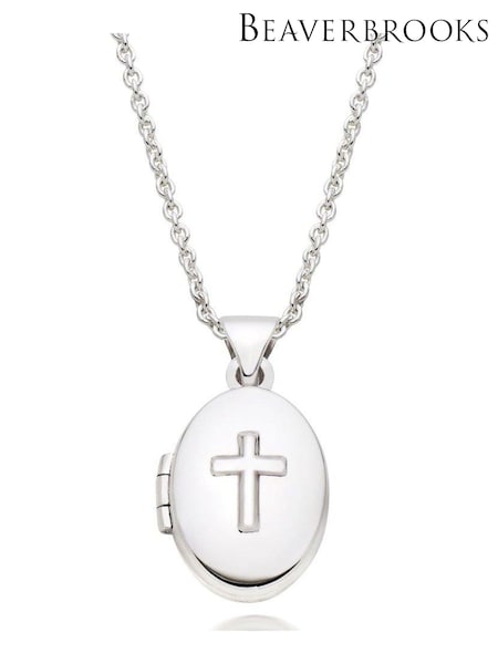 Beaverbrooks Children's Mini B Silver Cross Locket (816168) | £75