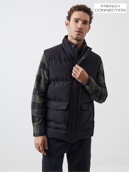 French Connection Black Fleece Funnel Gilet (816252) | £45