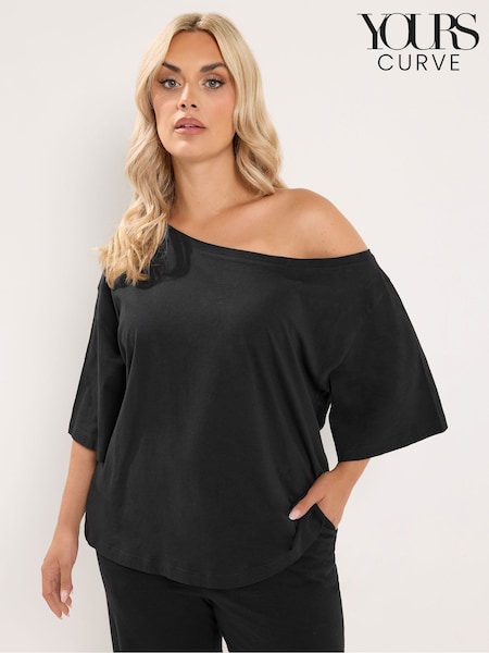 Black - Yours Curve Off Shoulder T-shirt