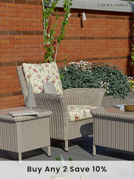 Laura Ashley Cranberry Red Garden Wilton Lounging Chair in Parterre Sage Cushions (817058) | £580