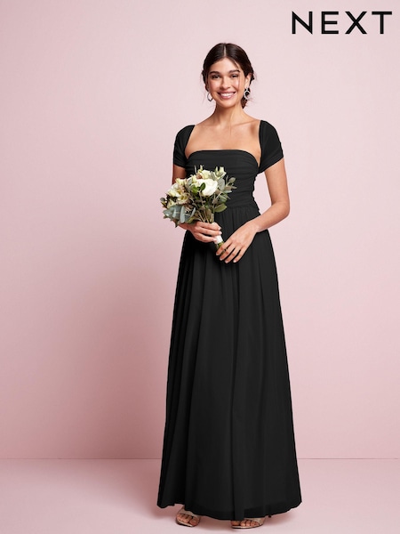 Black Mesh Multiway Bridesmaid Wedding Maxi Dress (818187) | £72