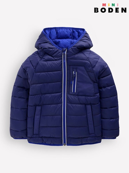 Blue - Boden Pack-away Padded Jacket
