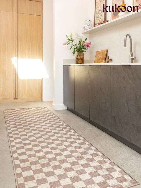 Kukoon Washable Noa Checkerboard Jute Runner
