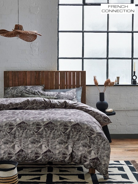 French Connection Black Onyx 200 Thread Count Duvet Cover and Pillowcase Set (820954) | £50 - £85