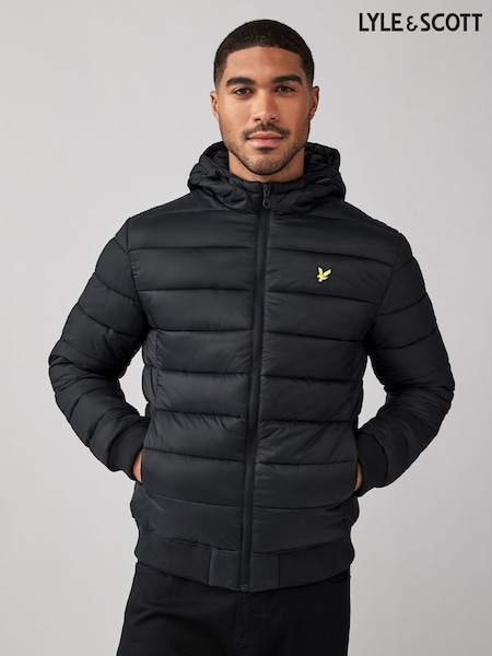 Lyle & Scott Black Wadded Puffer Jacket (821179) | £125