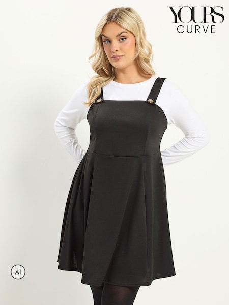 Buy Women's Dresses Black Mini Pinafore Online