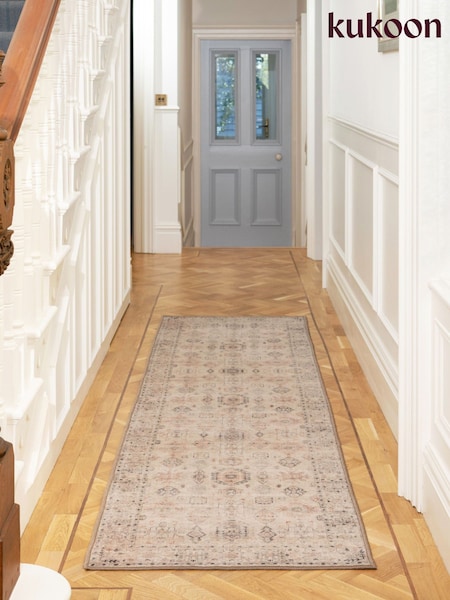Kukoon Washable Elnora Soft Boho Chic Distressed Heirloom Runner