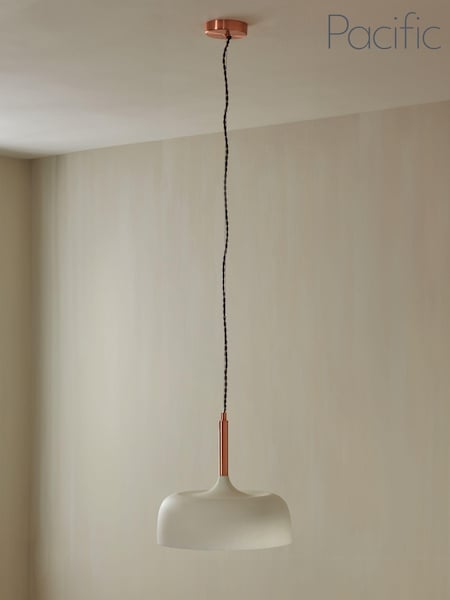 Pacific Cream Anke Matt Domed Metal Ceiling Light Pendant (822589) | £90