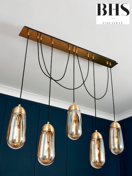 Visconte by BHS Brass Bacoli Pendant Ceiling Light (822843) | £380