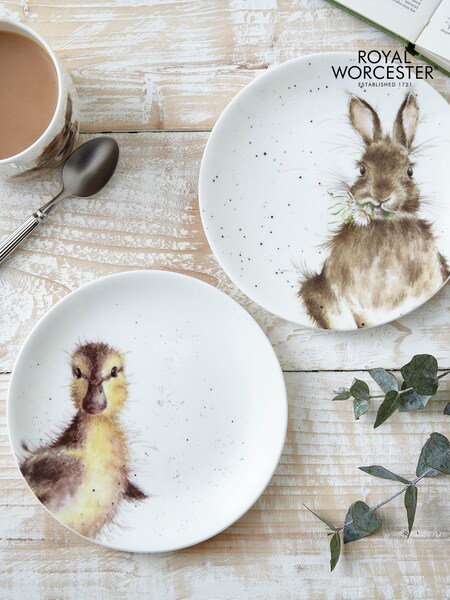 Royal Worcester Wrendale Bunny & Duckling Coupe Plates (823082) | £19