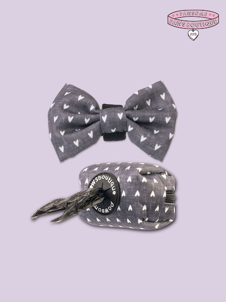 Pawsome Paws Boutique Black Dog Poo Bag Holder And Bow Tie Set (823968) | £16