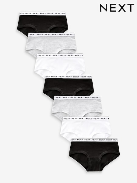 Black-White Hipster Briefs 7 Pack (2-16yrs) (824505) | £0