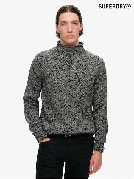 Superdry Black Marl 90s Roll Neck Jumper (824637) | £65