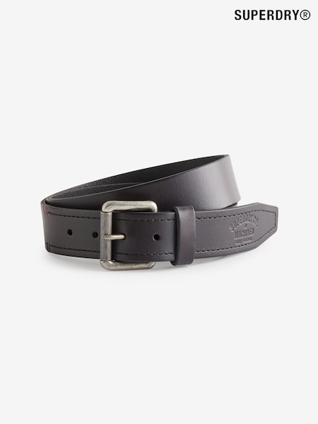Superdry Black Badgeman Leather Logo Belt (825252) | £25