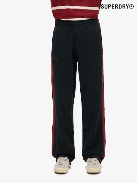 Superdry Black/Rich Burgundy Essential Logo Straight Joggers (825431) | £55
