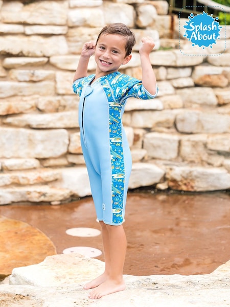 Crocodile Swamp Blue - Splash About Shorty Wetsuit