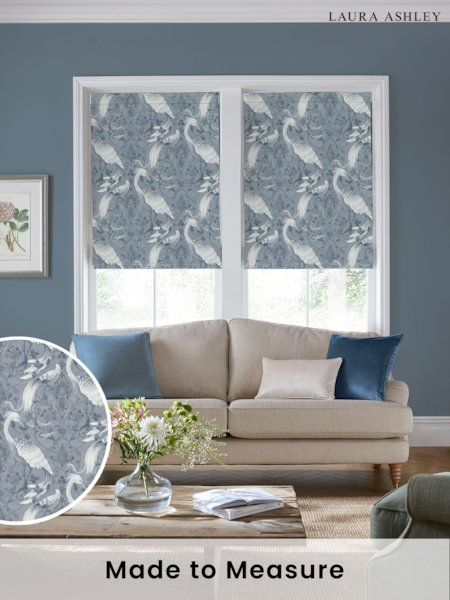 Laura Ashley Midnight Blue Tregaron Made to Measure 100% Cotton Roman Blinds (826151) | £84