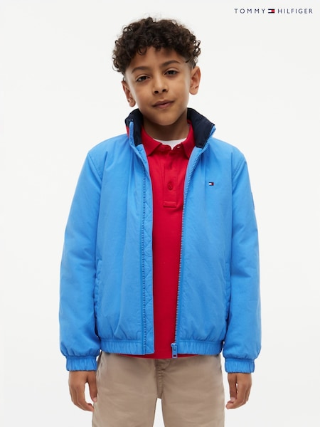 Blue - Tommy Hilfiger Essential Flag Logo Collar Padded Jacket