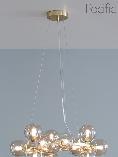 Pacific Gold Vecchio Glass Ball And Metal Ceiling Light Pendant (829566) | £250